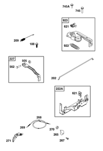 Controls Group Diagram and Parts List for 08P602-0005-H5 020000 - 09Z999 Briggs and Stratton Engine